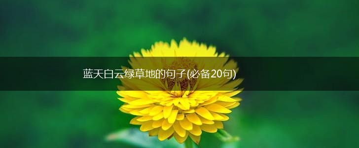 蓝天白云绿草地的句子(必备20句),第1张