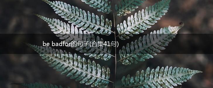 be badfor的句子(合集41句),第1张