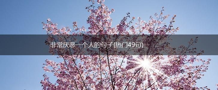非常厌恶一个人的句子(热门49句),第1张