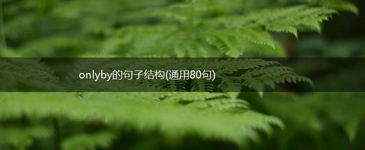 onlyby的句子结构(通用80句),第1张