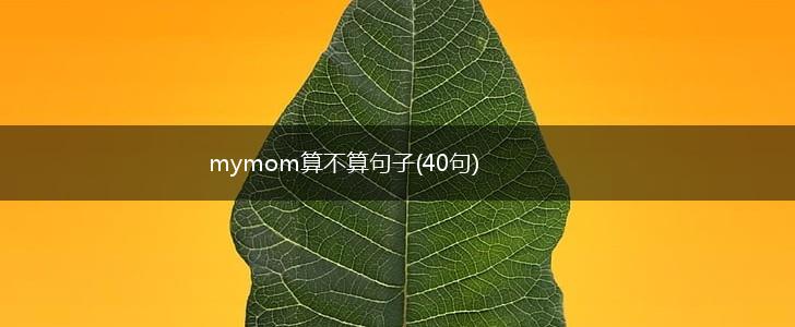mymom算不算句子(40句),第1张