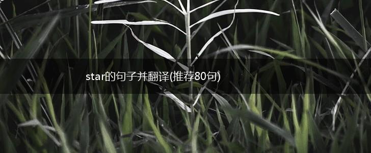 star的句子并翻译(推荐80句),第1张