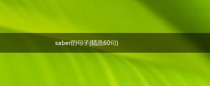 saber的句子(精选60句),第1张