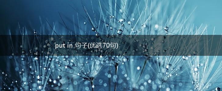 put in 句子(优选70句),第1张