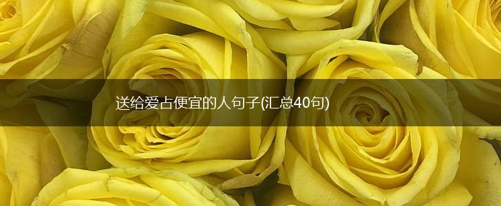 送给爱占便宜的人句子(汇总40句),第1张