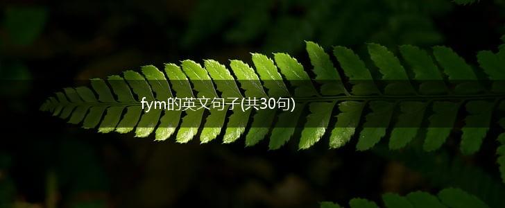 fym的英文句子(共30句),第1张