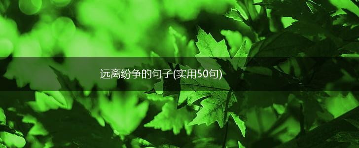 远离纷争的句子(实用50句),第1张