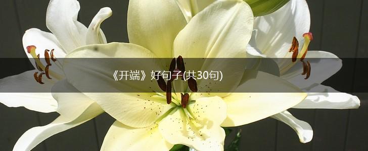 《开端》好句子(共30句),第1张