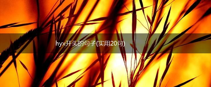 hyx开头的句子(实用20句),第1张