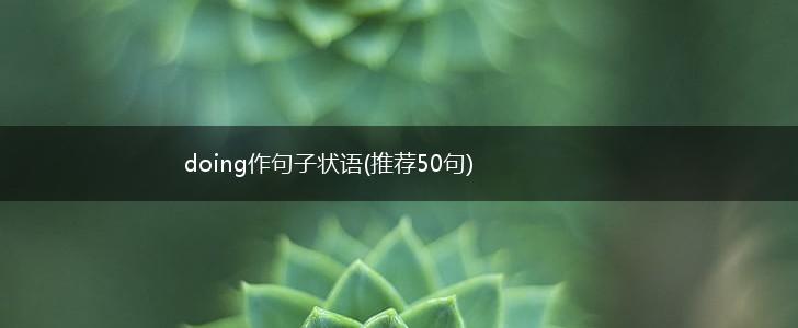 doing作句子状语(推荐50句),第1张