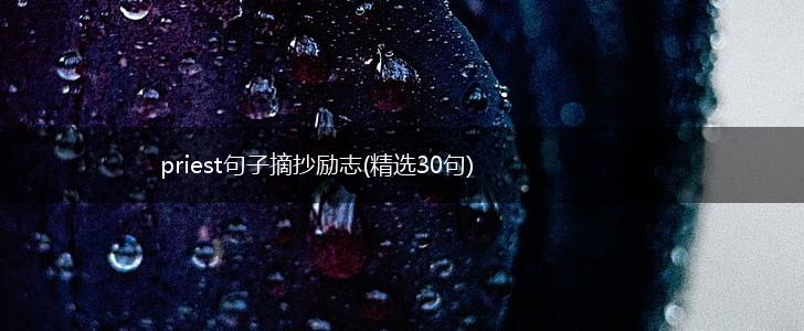 priest句子摘抄励志(精选30句),第1张
