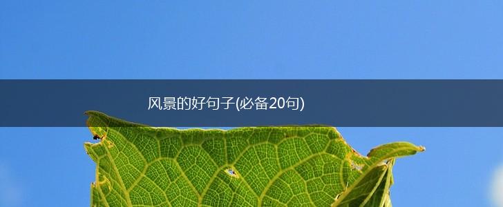 风景的好句子(必备20句),第1张