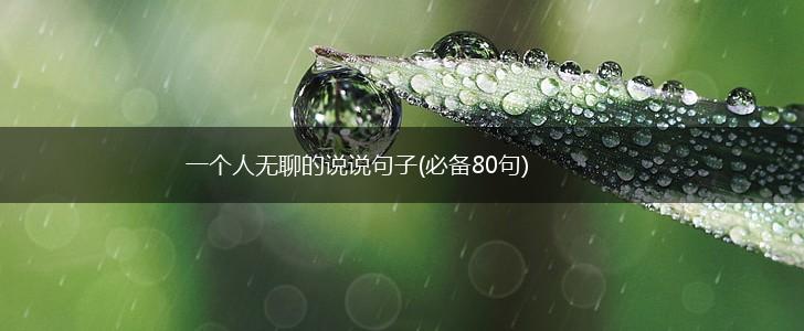 一个人无聊的说说句子(必备80句),第1张