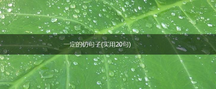 一定的仿句子(实用20句),第1张
