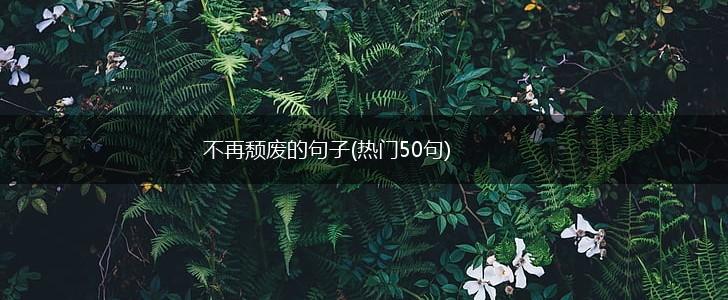 不再颓废的句子(热门50句),第1张