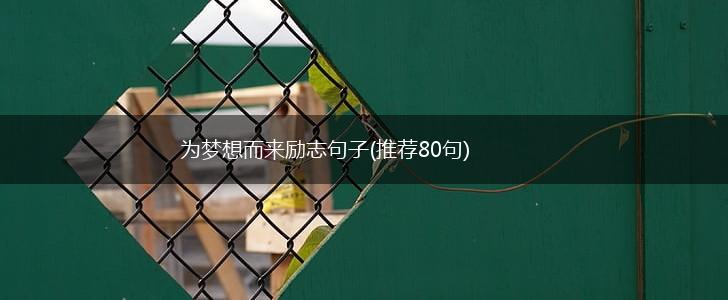为梦想而来励志句子(推荐80句),第1张