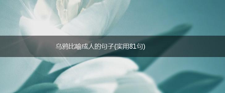 乌鸦比喻成人的句子(实用81句),第1张