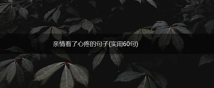 亲情看了心疼的句子(实用60句),第1张