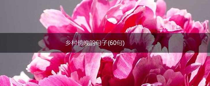 乡村傍晚的句子(60句),第1张