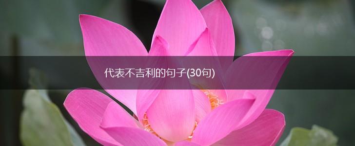 代表不吉利的句子(30句),第1张